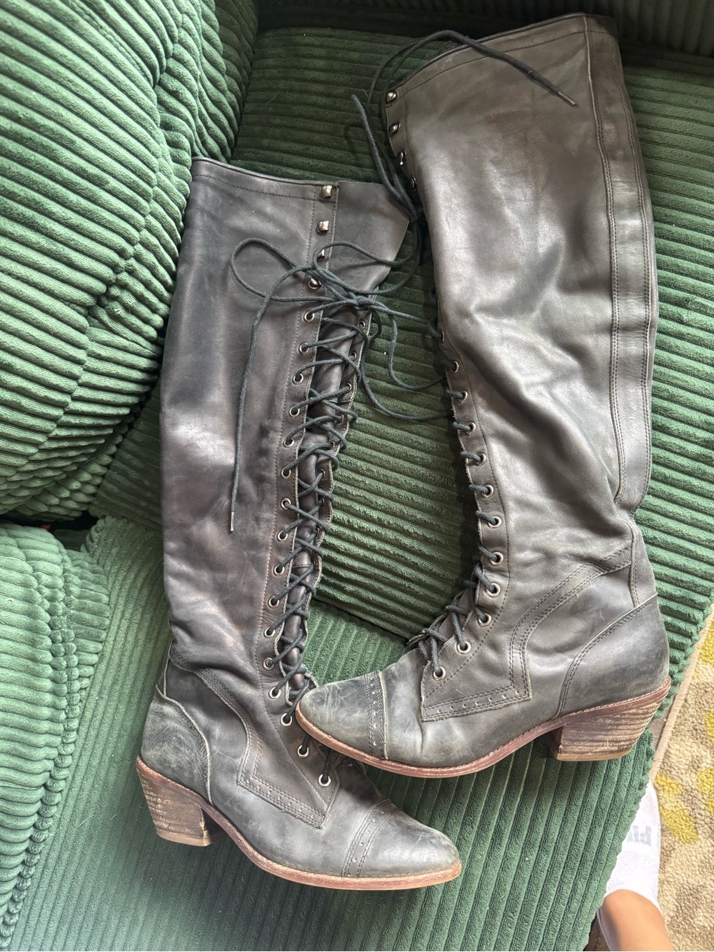 Jeffrey Campbell x Free people lace up OTK Joe boots